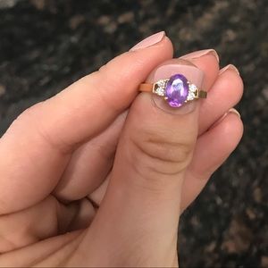 Amethyst and diamond ring